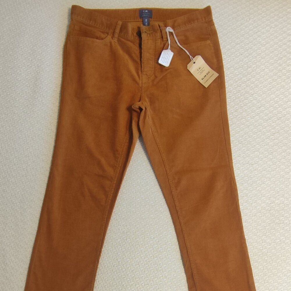 Club Monaco Pants Mens 30x32 Brown Chino Corduroy Cord Straight Leg
